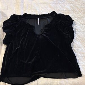 Free People Elegant Black Velvet Women's Top